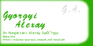 gyorgyi alexay business card